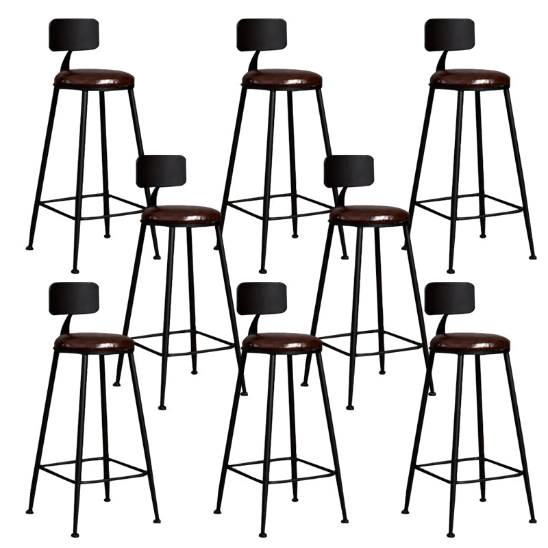 Contemporary Style Counter Stool Living Room Bar Stool with Metal Base 8 Piece Set Upholstered Four Legs Clearhalo 'Bar Furniture' 'Bar Stools' 'bar_stools' 'furn' 'furn_bar_stools' 'Furniture' 'Kitchen & Dining Furniture' 6317592