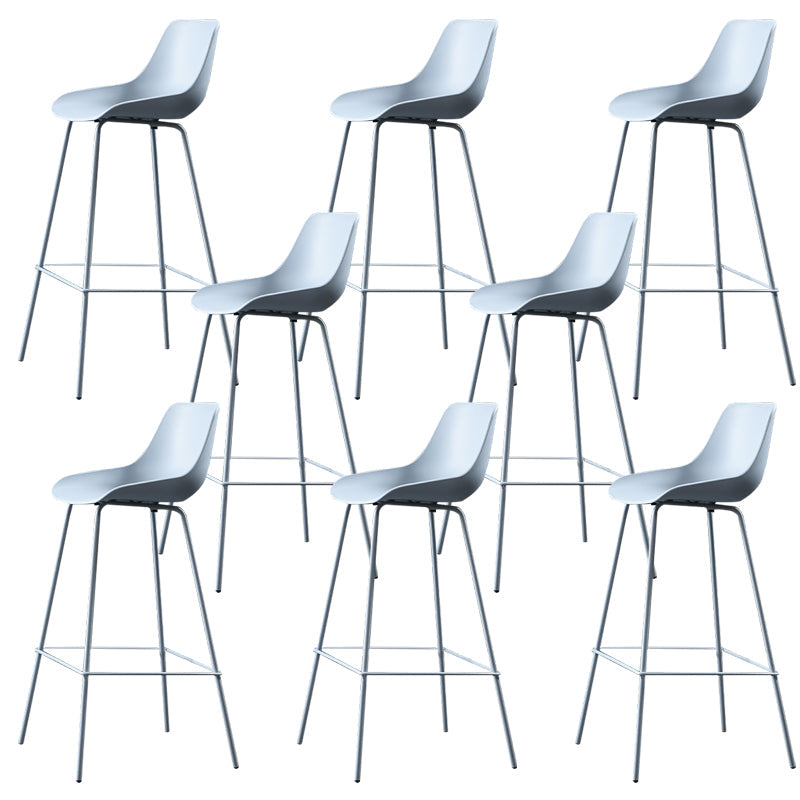 Contemporary Counter Height Stools Plastic Height Bar Stool for Living Room Blue 8 Piece Set Clearhalo 'Bar Furniture' 'Bar Stools' 'bar_stools' 'furn' 'furn_bar_stools' 'Furniture' 'Kitchen & Dining Furniture' 6317637