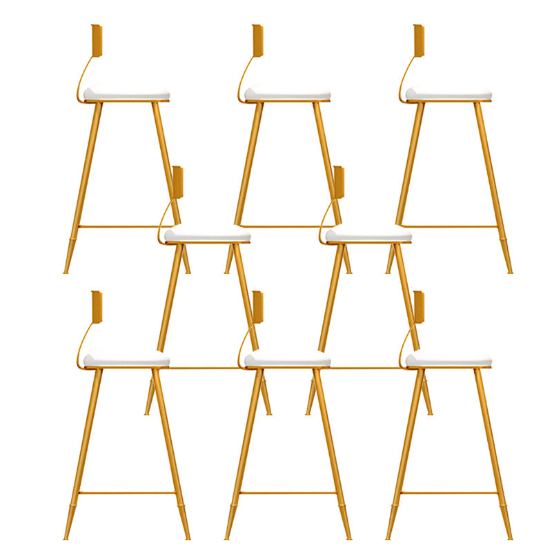 Faux Leather Armless Counter Stool Glam Style Round Low Back Bar Stool 8 Piece Set Clearhalo 'Bar Furniture' 'Bar Stools' 'bar_stools' 'furn' 'furn_bar_stools' 'Furniture' 'Kitchen & Dining Furniture' 6317723