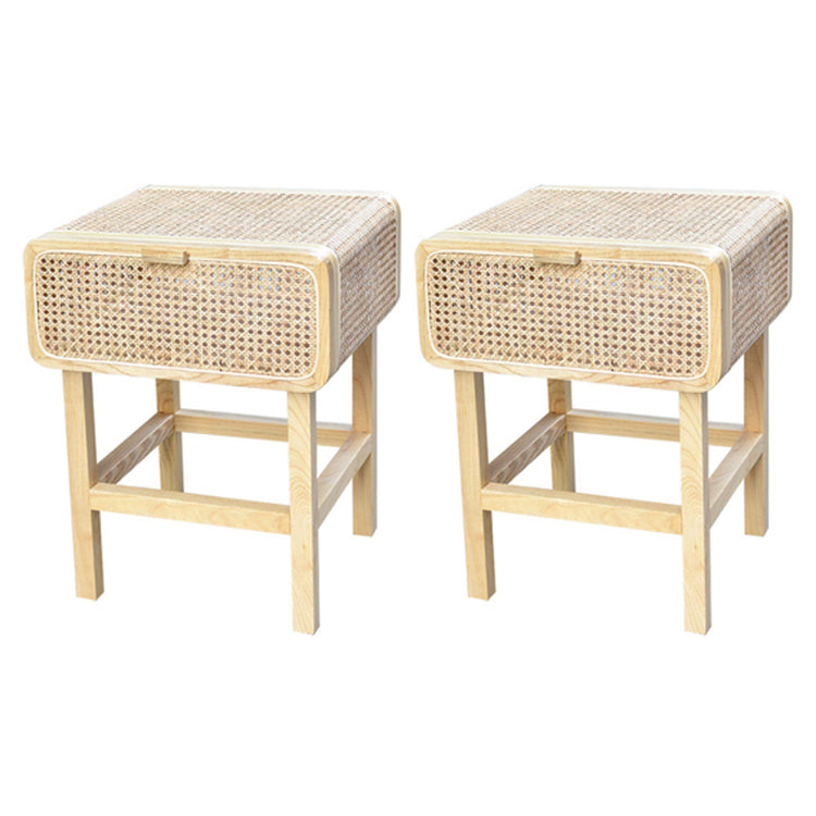 Tavolo da notte rattan moderno comodino minimalista con gambe