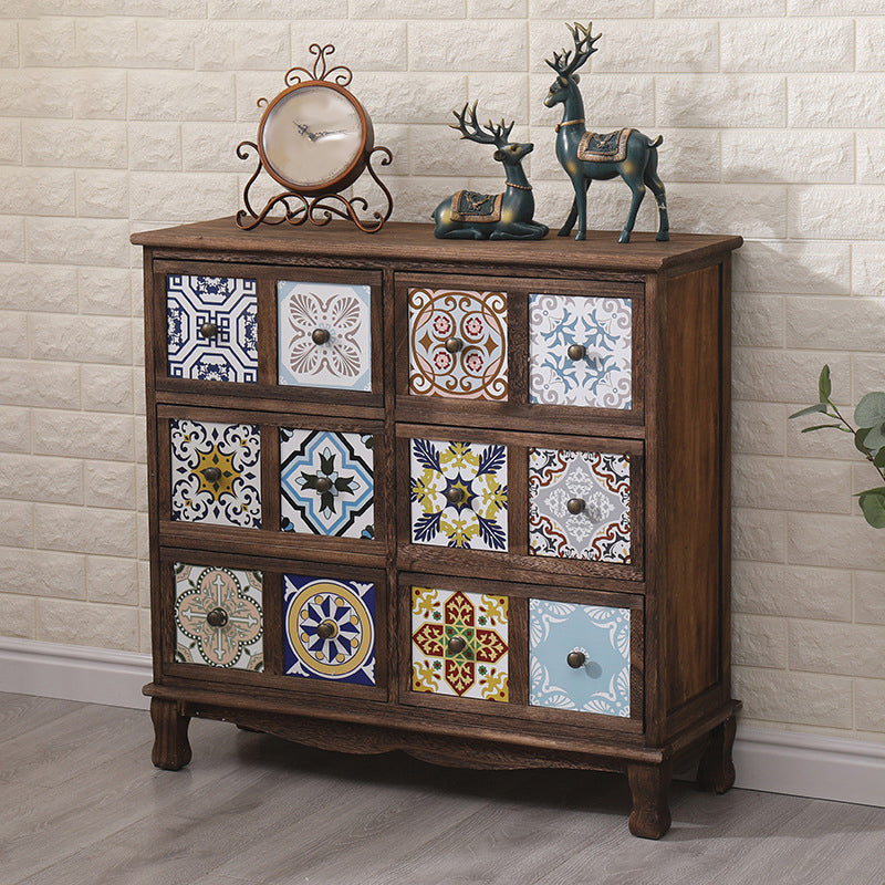 Nautical Bedroom Storage Chest Solid Wood Chest in Brown with Drawers 32"L x 12"W x 31"H Dark Brown Clearhalo 'Bedroom Furniture' 'Dressers & Chests' 'dressers_chests' 'furn' 'furn_dressers_chests' 'Furniture' 6319147