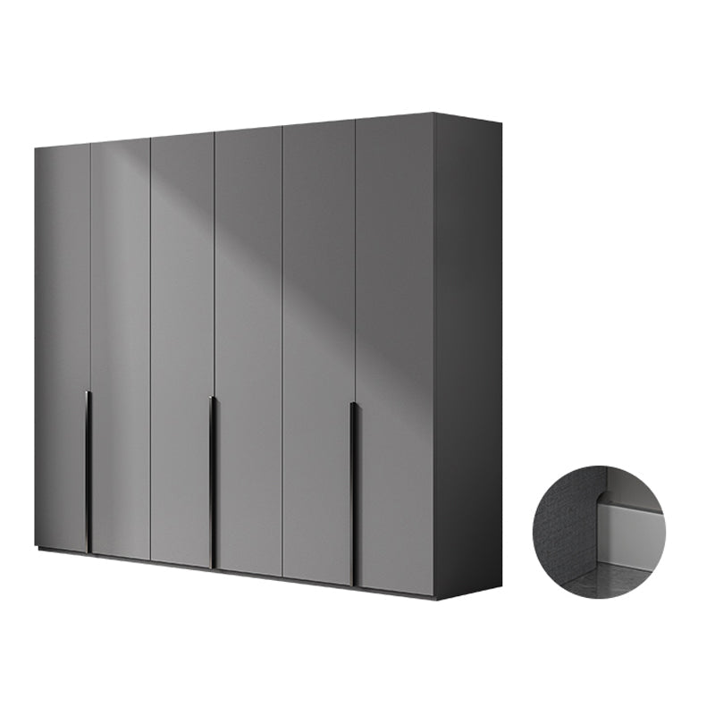 Contemporary Grey Storage Cabinet with Garment Rod Hinged Door Cabinet for Bedroom 86.6"L x 21.7"W x 77.2"H Armoires & Wardrobes Clearhalo 'Armoires & Wardrobes' 'armoires_wardrobes' 'Bedroom Furniture' 'furn' 'furn_armoires_wardrobes' 'Furniture' 6322277