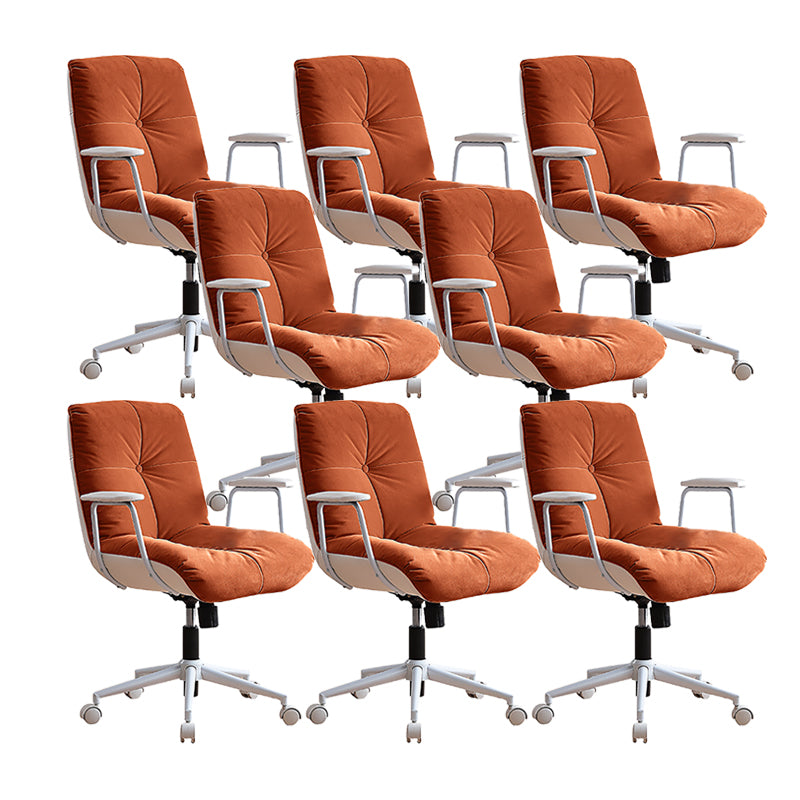 Padded Arms Swivel Office Chair Modern Mid Back Tufted Desk Chair 8 Piece Set Clearhalo 'furn' 'furn_office_chair' 'Furniture' 'Office Chairs' 'Office Furniture' 'office_chair' 6322804