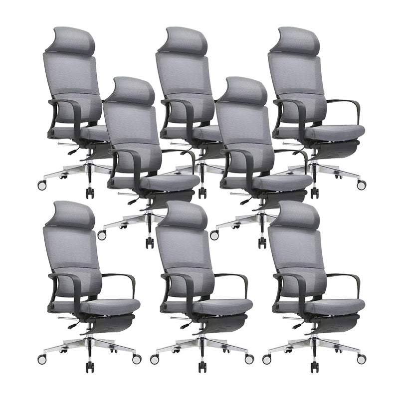 Modern Breathable AirGrid Chair Ergonomic Computer Task Mesh Swivel Chair Grey 8 Piece Set Clearhalo 'furn' 'furn_office_chair' 'Furniture' 'Office Chairs' 'Office Furniture' 'office_chair' 6323054
