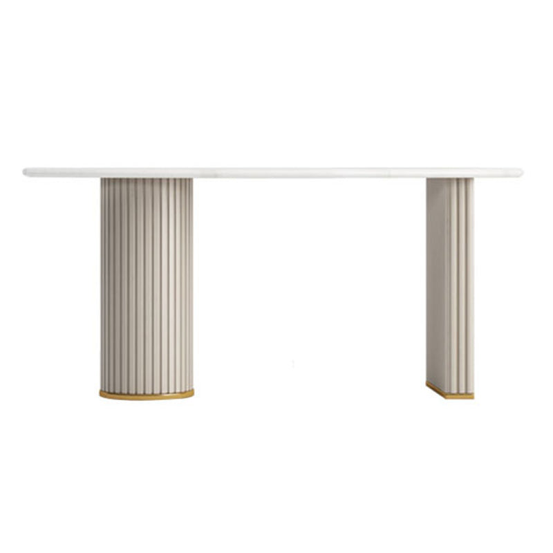 23 "Wide Glam Executive Desk White Office Desk met metalen benen