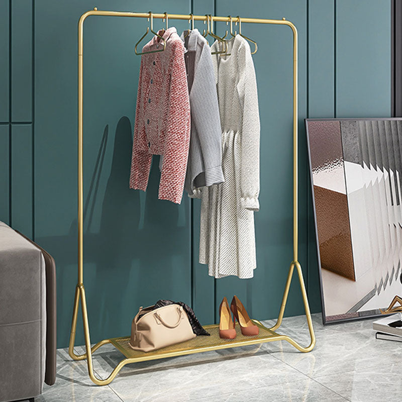 モダンなメタルホールツリーハンギングレールとローワーシェルフ玄関キット