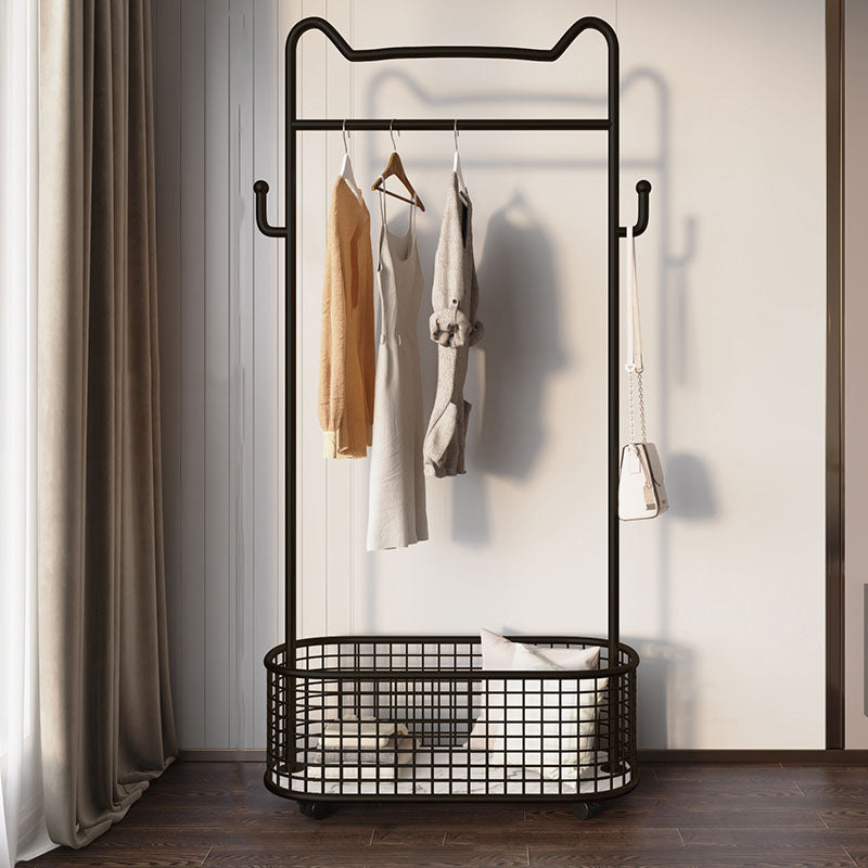 Glam metalen jas hanger vrijstaand scrollwiel ontwerpkast rek voor slaapkamer