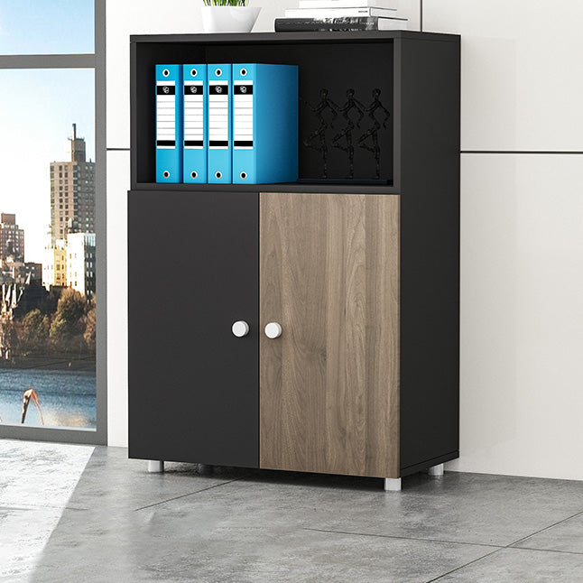 Abbazzinamento verticale in legno Scaffali di archiviazione del pannello a colori.