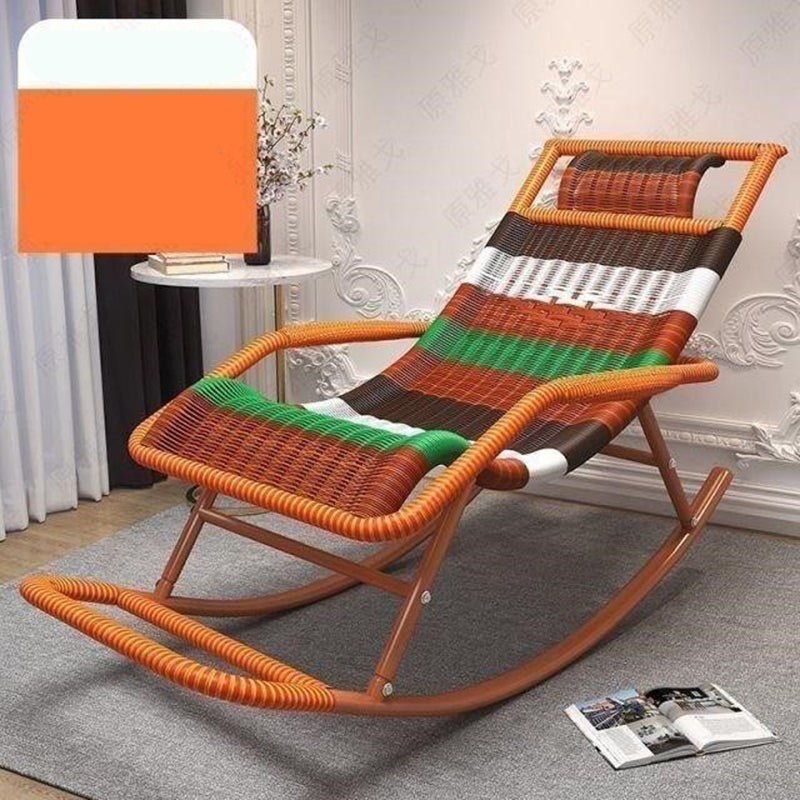 Contemporary Rocker Chair Wicker Reclining Rocking Accent Chair for Living Room Green White Clearhalo 'Chairs & Seating' 'furn' 'furn_rocking_chairs' 'Furniture' 'Living Room Furniture' 'Rocking Chairs' 'rocking_chairs' 6327187