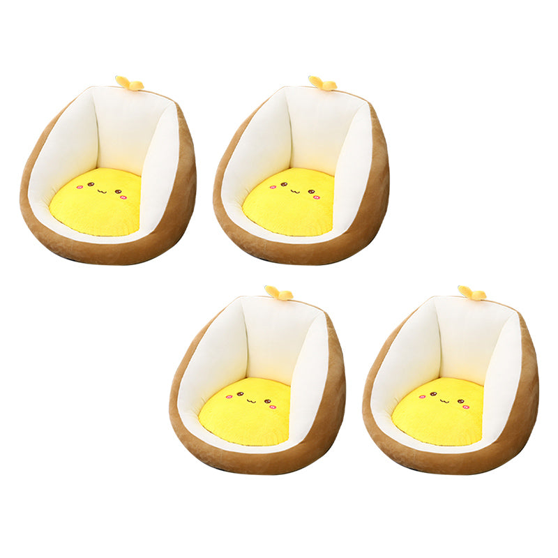 Contemporary Pouf Ottoman Velvet Upholstered Tear Resistant Animal Shape Ottoman Brown 4 Piece Set Clearhalo 'furn' 'furn_ottomans_poufs' 'Furniture' 'Living Room Furniture' 'Ottomans & Poufs' 'ottomans_poufs' 6328823