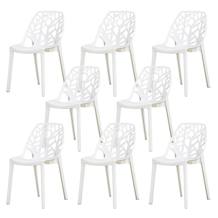 Glam Indoor-Outdoor Dining Side Chair Plastic Stackable Side Chair