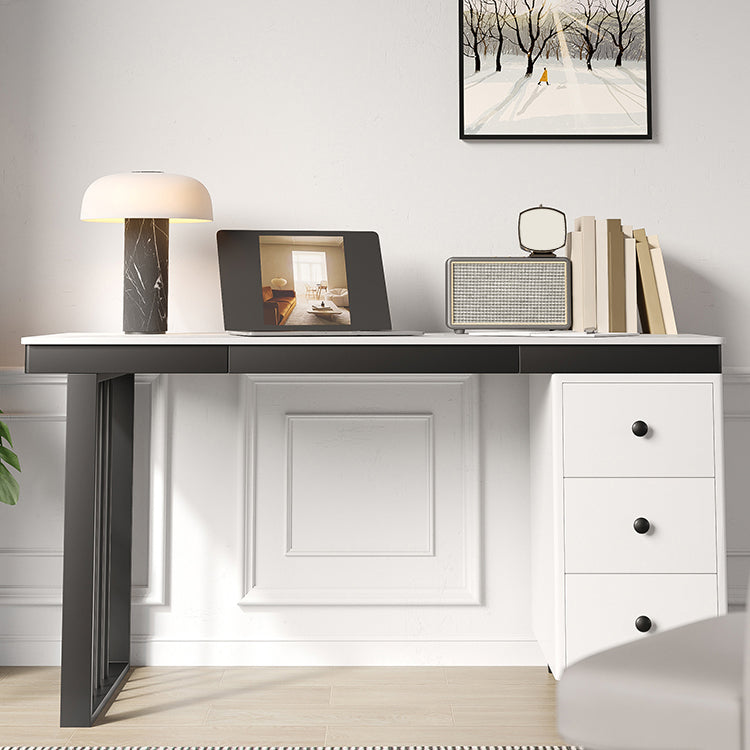 23 "Bureau d'écriture industriel de large bureau rectangulaire blanc