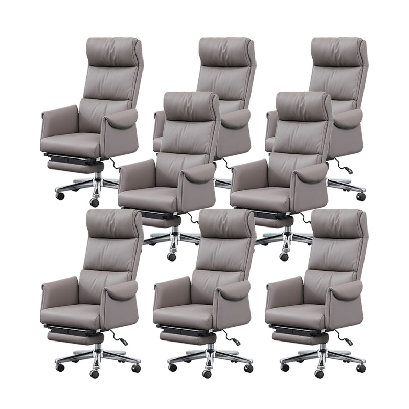 Contemporary Adjustable Faux Leather Chair Executive High Back Swivel Chair 8 Piece Set Clearhalo 'furn' 'furn_office_chair' 'Furniture' 'Office Chairs' 'Office Furniture' 'office_chair' 6335012