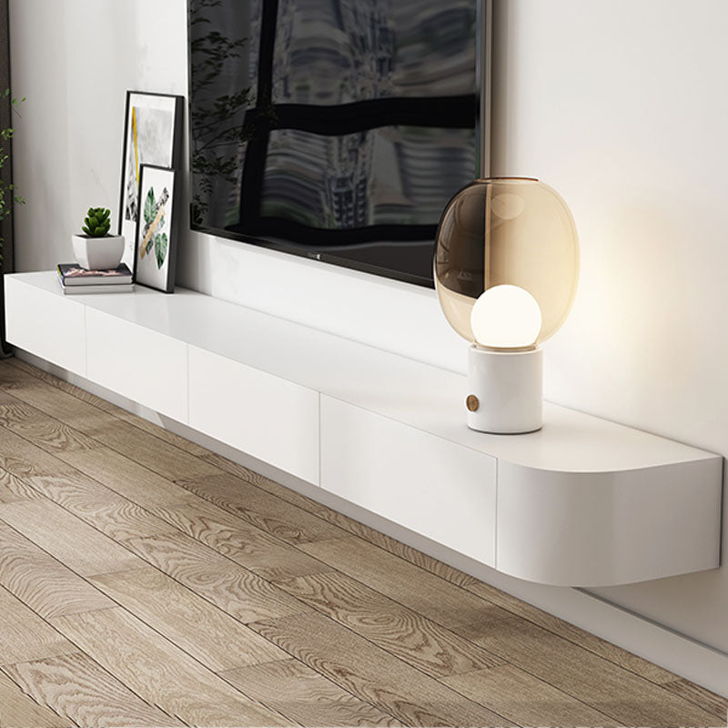 Modern TV Stand - Floating Mount TV Console in Black/ White/ Gray White Clearhalo 'furn' 'furn_tv_stands_entertainment_centers' 'Furniture' 'Living Room Furniture' 'TV Stands & Entertainment Centers' 'TV Stands & Media Storage Furniture' 'tv_stands_entertainment_centers' 6336588