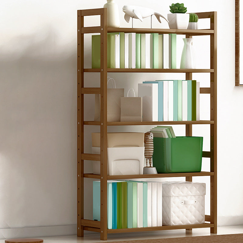 Etagere Contemporary Bookshelf Vertical Open Bamboo Shelf Bookcase for Home 27.6"L x 9.8"W x 49.2"H Tan Clearhalo 'Bookcases' 'furn' 'furn_bookcases' 'Furniture' 'Office Furniture' 6343111