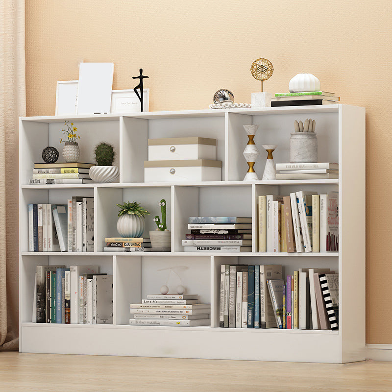 Floor Closed Back Bookshelf Modern Engineered Wood Shelf Bookcase for Home