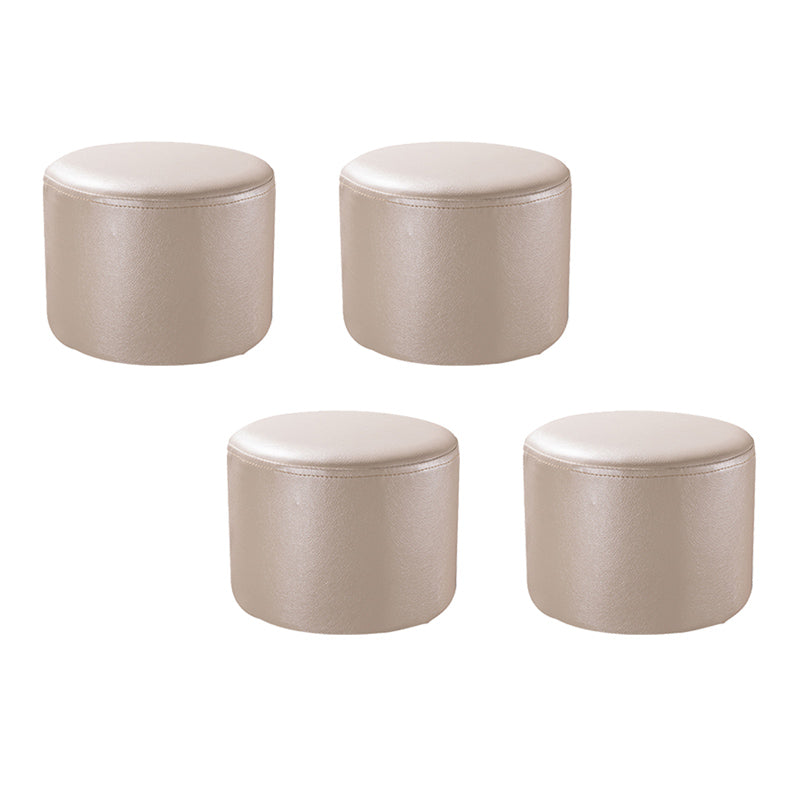 Modern Solid Color Pouf Mildew Resistant Round Pouf for Drawing Room White 4 Piece Set Clearhalo 'furn' 'furn_ottomans_poufs' 'Furniture' 'Living Room Furniture' 'Ottomans & Poufs' 'ottomans_poufs' 6344580