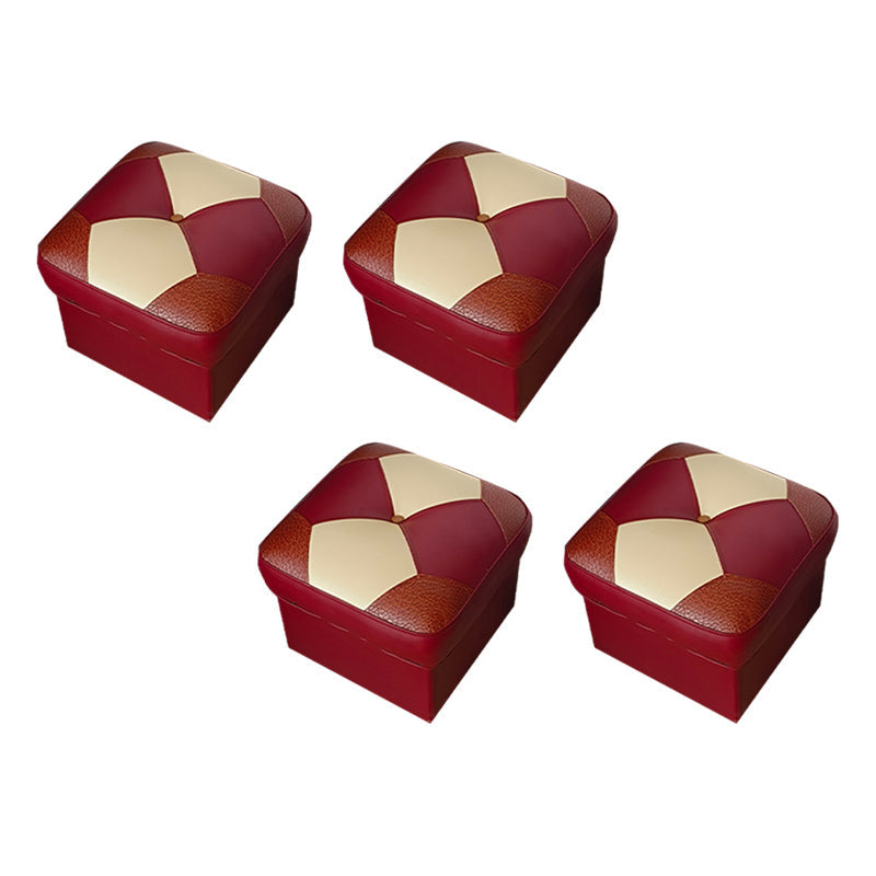 Modern Color Piece Standard Water Resistant Square Standard for Drawing Room Red Brown 4 Piece Set Clearhalo 'furn' 'furn_ottomans_poufs' 'Furniture' 'Living Room Furniture' 'Ottomans & Poufs' 'ottomans_poufs' 6344596