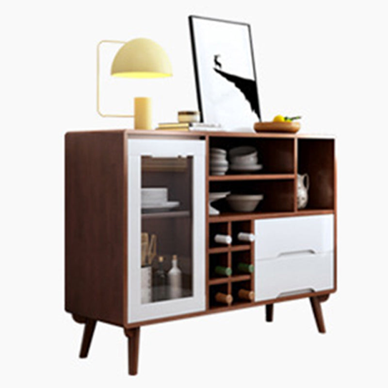 Buffet de style moderne bois massif 35.4 "Hateboard H avec armoire et tiroirs