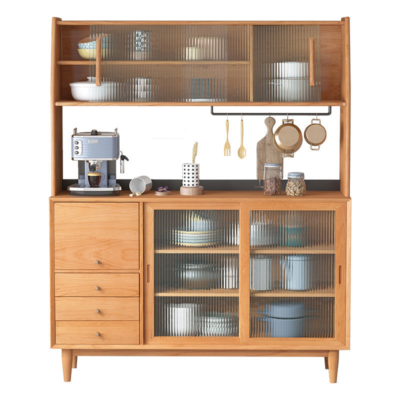 Tavolo da sideboard moderno a buffet in legno massiccio con armadi e cassetti