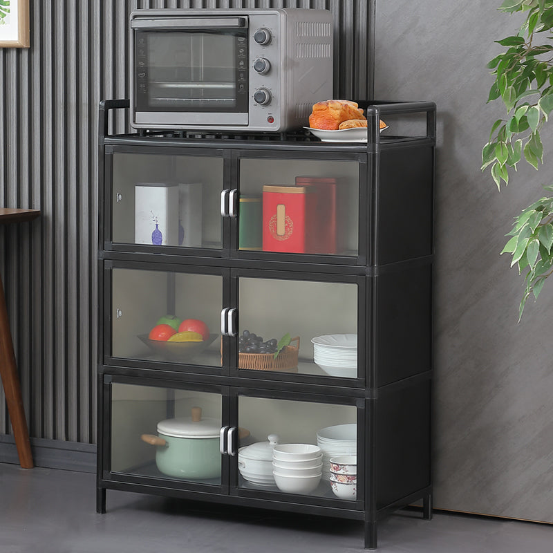 Moderno sideboard nero a buffet a buffet specchio metallico sideboard soggiorno