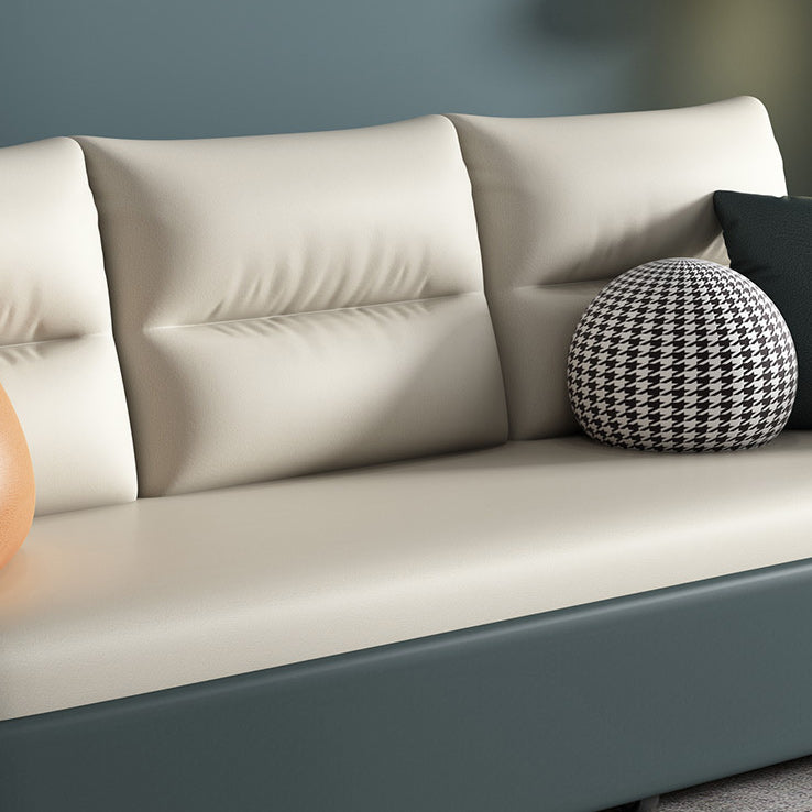 31.5 "H Hedendaags Faux Leather Square Arm Sofa Bed voor appartement