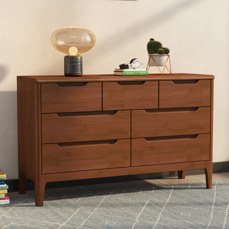Rectangular Wood Chest Modern Style 5/6/7 - Drawer Accent Chest Walnut 7 Clearhalo 'Cabinets & Chests' 'cabinets_chests' 'furn' 'furn_cabinets_chests' 'Furniture' 'Living Room Furniture' 6348824