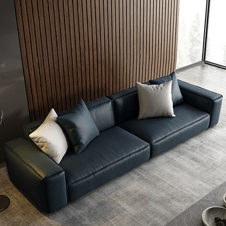 Zeitgenössischer stationärer Kunstleder Wohnzimmer Sitzplatz Square Arm Kissen Sofa
