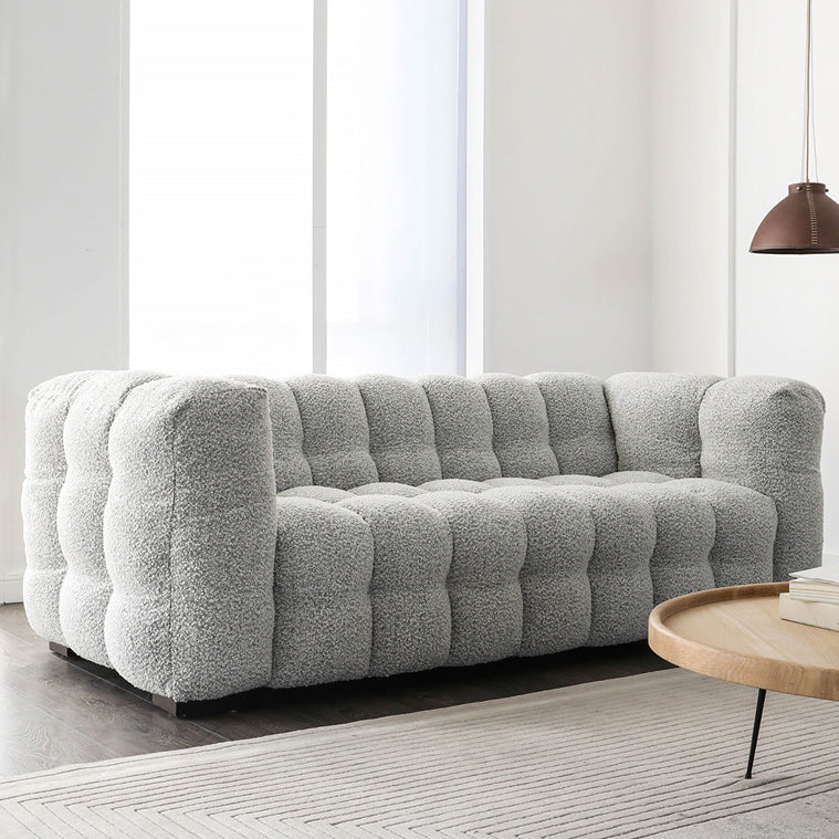 Contemporary Fabric 3 Seater Living Room Seating Tuxedo Arm Cushions Sofa Grey Clearhalo 'furn' 'furn_sofas' 'Furniture' 'Living Room Furniture' 'Sofa' 'sofas' 6349335