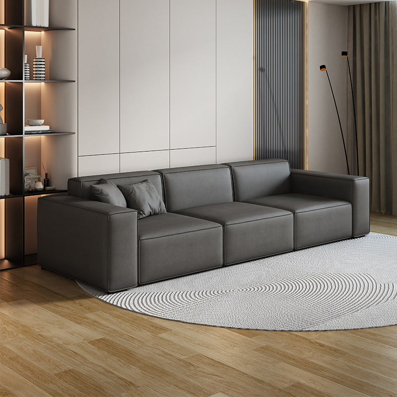 Quadratarm 3-Sitzer-Sofa zeitgenössischer Kunstleder minimalistisches Sofa