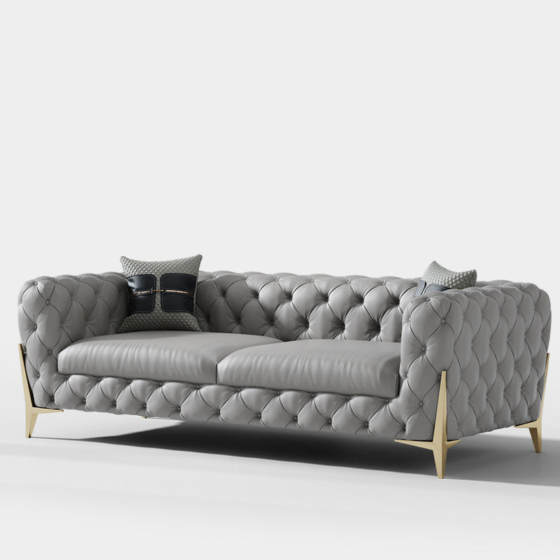 Sofá contemporáneo con mechones en gris 30.31 "Sofá de brazo de esmoquin de alto Tuxedo