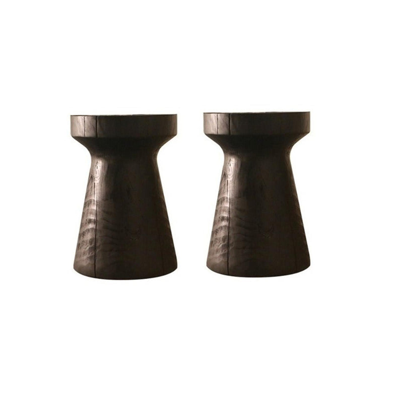 Scandinavian Round Solid Wood Top Side Table Pedestal End Table,16.5-inch Black 2 Clearhalo 'Coffee & Accent Tables' 'End & Side Tables' 'end_side_tables' 'furn' 'furn_end_side_tables' 'Furniture' 'Living Room Furniture' 6349689