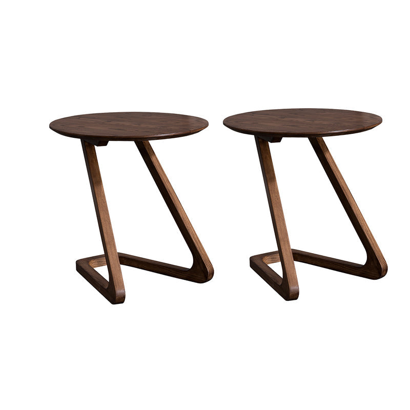 ソリッドウッドアブストラクトテーブルラウンドスカンジナビアリビングルームエンドテーブル