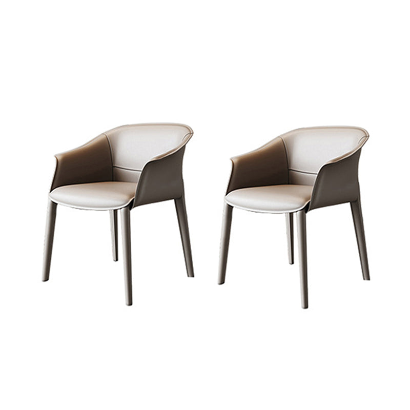 Arms Included Barrel Chair Barrel Sloped Arm Accent Chair with Legs White Leather 2 Piece Set Clearhalo 'Accent Chairs' 'accent_chairs' 'Chairs & Seating' 'furn' 'furn_accent_chairs' 'Furniture' 'Living Room Furniture' 6349964