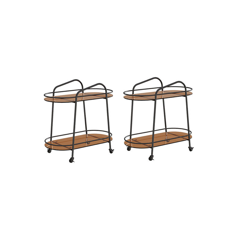 棚と車輪付きのモダンな楕円形のガラスサイドテーブルエンドテーブルメタルベースサイドテーブル