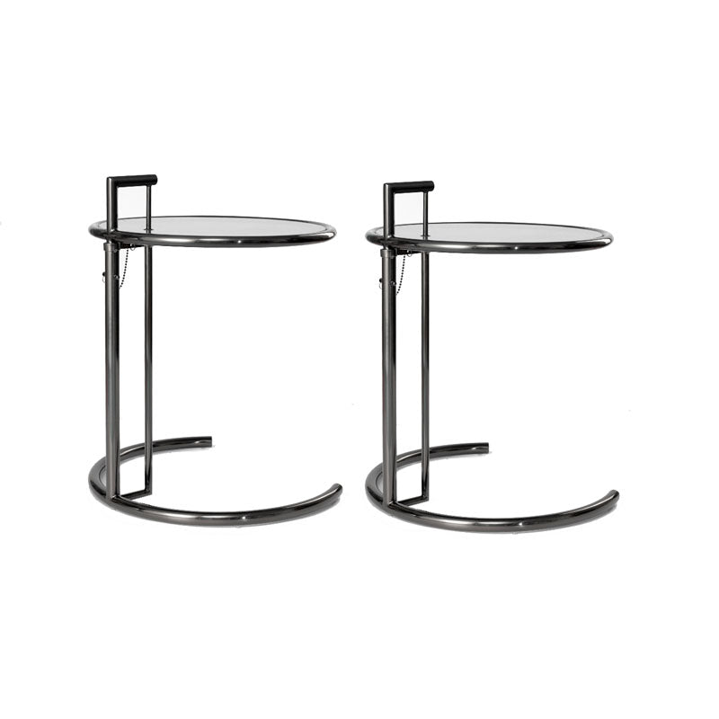 26.4 "丸いガラストップエンドテーブルステンレススチールCサイドテーブル