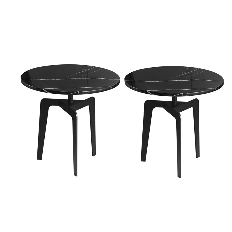 モダン21.65 "背の高いスチール3脚エンドテーブルラウンドスレートトップサイドテーブル