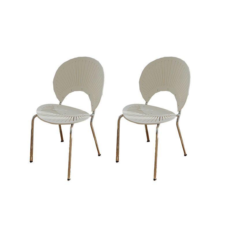 Armless Fixed Back Lounge Chair Living Room Armchair with Legs White 2 Piece Set Silver Clearhalo 'Accent Chairs' 'accent_chairs' 'Chairs & Seating' 'furn' 'furn_accent_chairs' 'Furniture' 'Living Room Furniture' 6350331