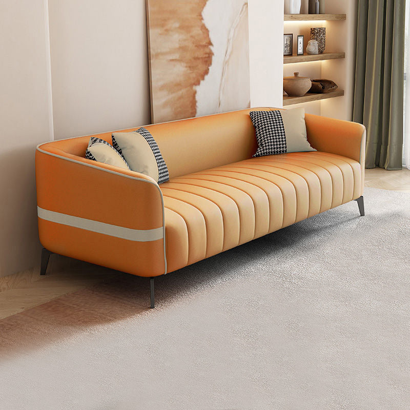 Contemporary Stain Resistant Sofa with Tight Back and Tuxedo Arm