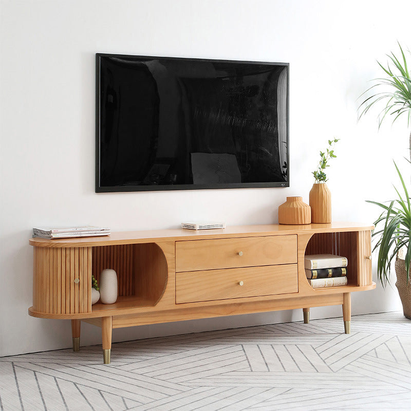 Console multimediale TV in legno massiccio tradizionale TV console multimediale con cassetti