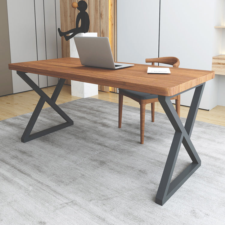 Industrial Solid Wood Writing Desk Rechthoekig Natural Office Desk