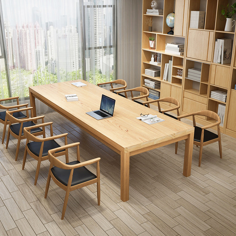 Eigentijdse schrijfbureau Parsons Solid Wood Natural Office Desk