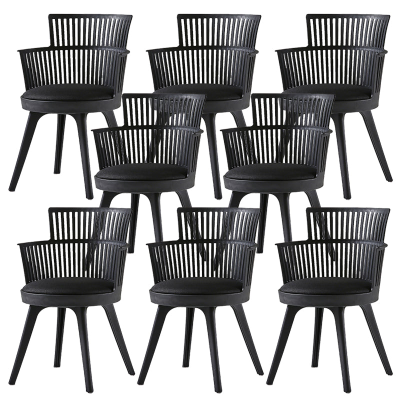 グラムプラスチックフレームダイニングアームチェア布張りファブリックアームチェア