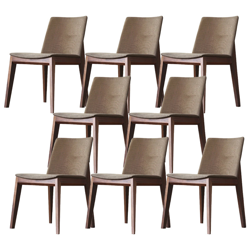 Wood Kitchen Armless Dining Chairs Contemporary Parsons Chairs 8 Piece Set Clearhalo 'Dining Chairs' 'Dining Tables & Seating' 'dining_chair' 'furn' 'furn_dining_chair' 'Furniture' 'Kitchen & Dining Furniture' 6357842