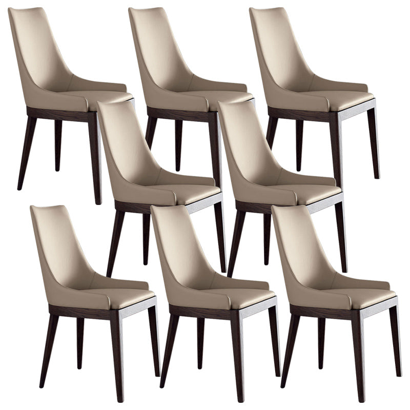 Wood Kitchen Dining Side Chair Contemporary Upholstered Dining Chair Off-White 8 Piece Set Clearhalo 'Dining Chairs' 'Dining Tables & Seating' 'dining_chair' 'furn' 'furn_dining_chair' 'Furniture' 'Kitchen & Dining Furniture' 6357896