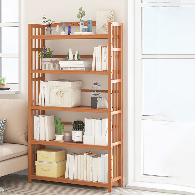 Contemporary Bookcase Open Shelf Bamboo Vertical Shelf Bookcase 27.6"L x 9.8"W x 61.8"H Clearhalo 'Bookcases' 'furn' 'furn_bookcases' 'Furniture' 'Office Furniture' 6359154