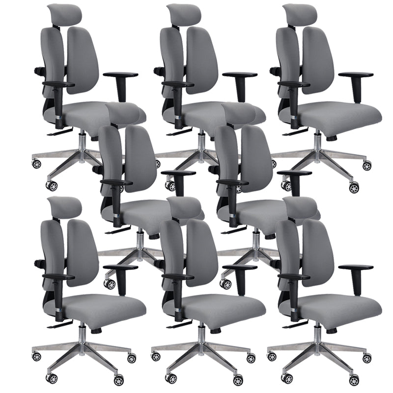 Modern Desk Chair Mesh Executive Chair High-Back Chair in Gray 8 Piece Set Clearhalo 'furn' 'furn_office_chair' 'Furniture' 'Office Chairs' 'Office Furniture' 'office_chair' 6362608
