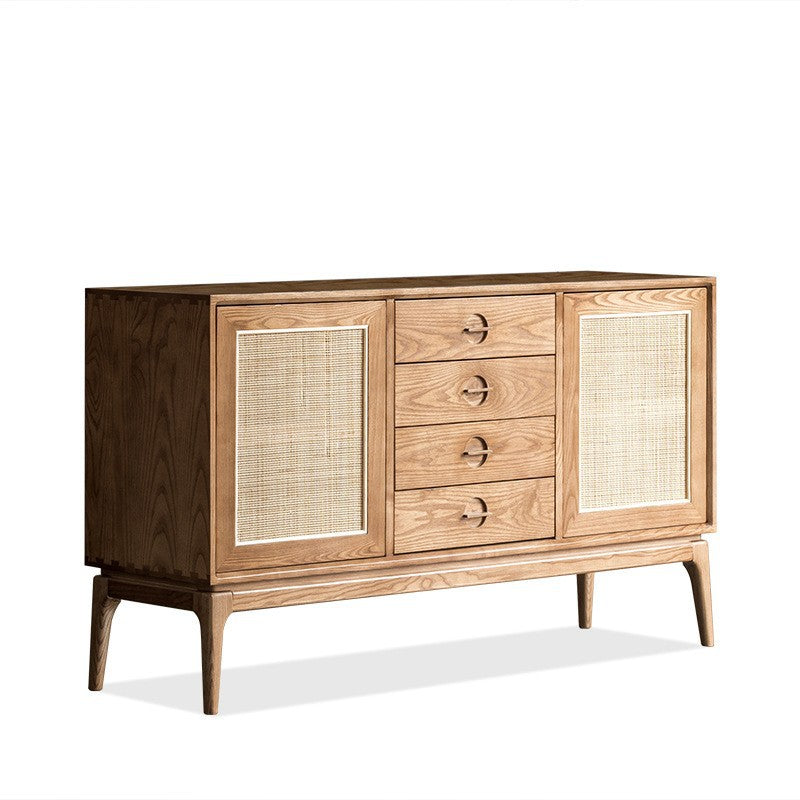 Modern Cabinet Solid Wood With Doors 4 - Drawer Rectangle Accent Cabinet Walnut Clearhalo 'Cabinets & Chests' 'cabinets_chests' 'furn' 'furn_cabinets_chests' 'Furniture' 'Living Room Furniture' 6363552