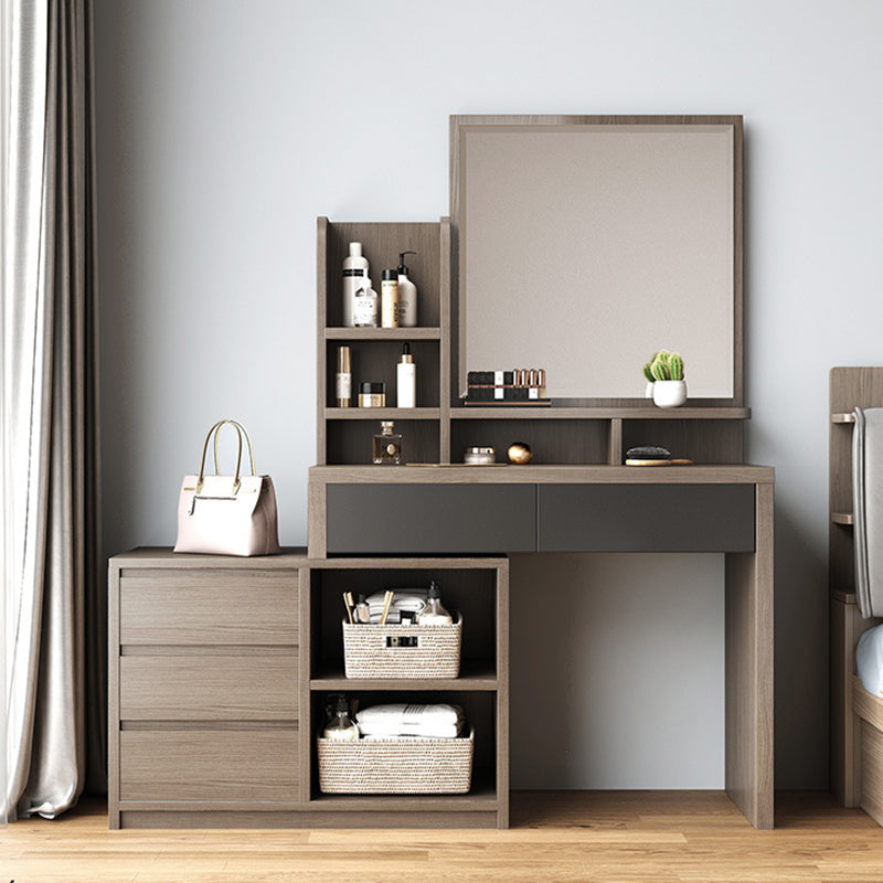 Tavolino da tavolo da vanità da 15,74 "con 5 cassetti di stoccaggio e specchio