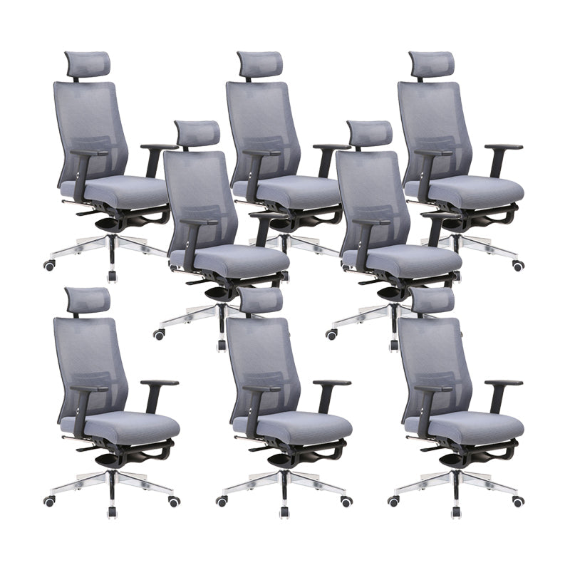 Modern Desk Chair Mesh Computer Chair Conference Chair in Gray 8 Piece Set Clearhalo 'furn' 'furn_office_chair' 'Furniture' 'Office Chairs' 'Office Furniture' 'office_chair' 6370056